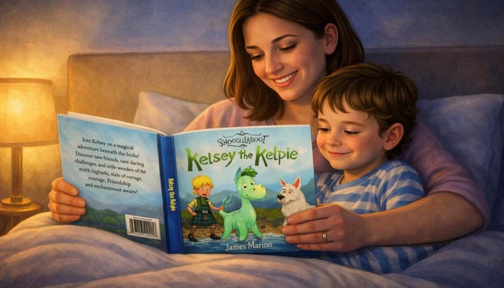 MOTHER-READING-BEDTIME-STORY-KELSEY-THE-KELPIE