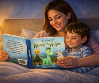 MOTHER-READING-BEDTIME-STORY-KELSEY-THE-KELPIE